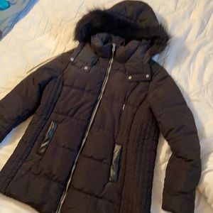 Cozy Black Maternity Puffer Coat, Size L